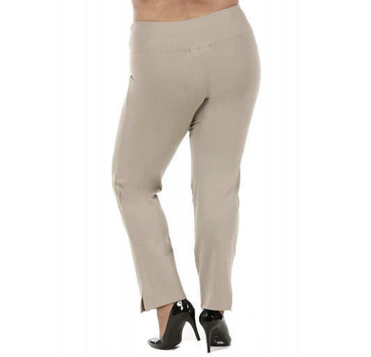 InstantFigure Curvy Straight Leg Pant W/Slit