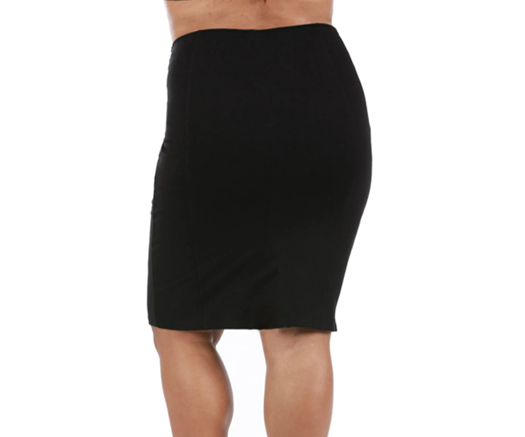 InstantFigure Curvy Short Pencil Skirt W/Elastic Waist