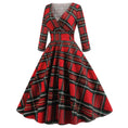 Load image into Gallery viewer, Printed long-sleeved plus size Christmas dress