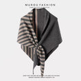 Load image into Gallery viewer, Wool Color-block Striped Shawl