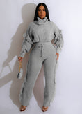 Load image into Gallery viewer, Knitted Long Sleeve Turtleneck Tassel Suit