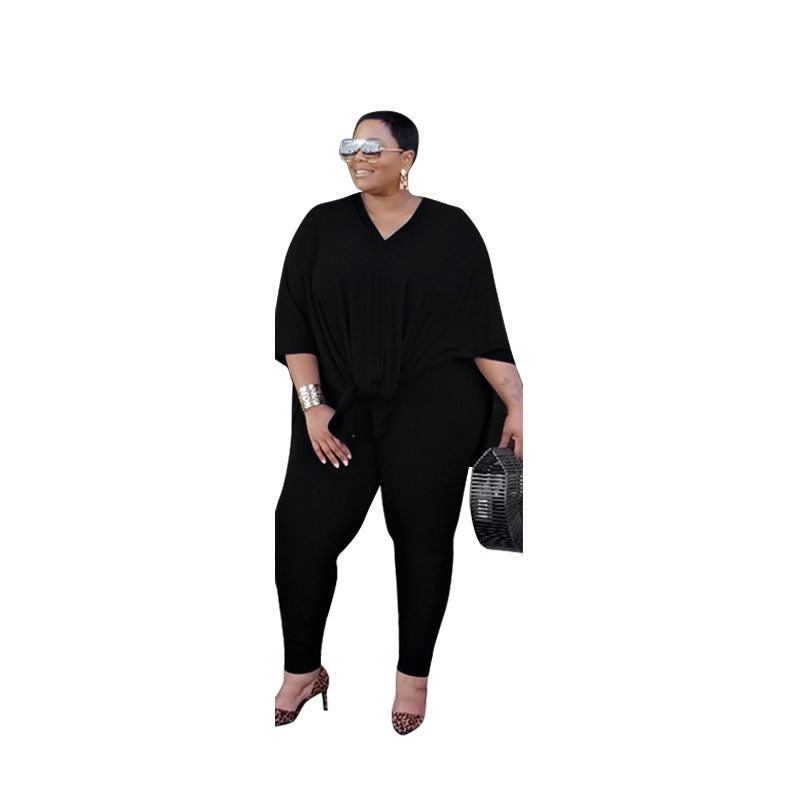 Casual Plus Size Women's Two-Piece Suit