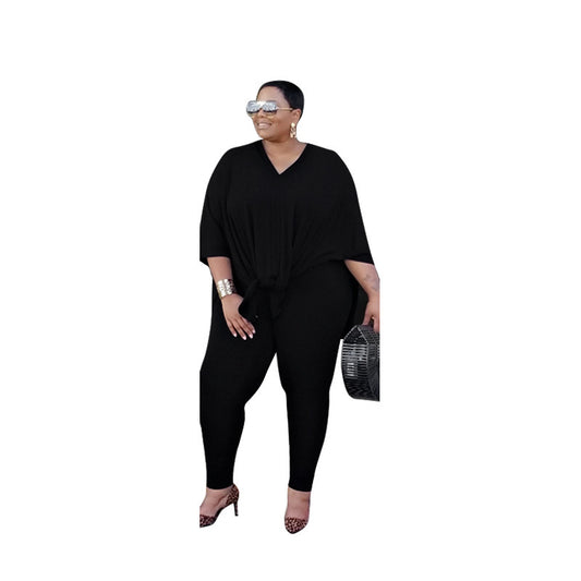 Casual Plus Size Women's Two-Piece Suit