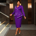 Load image into Gallery viewer, Plus Size V-Neck Long Sleeve Dress - Elegant & Flattering