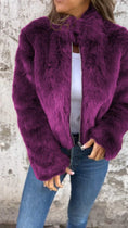 Load image into Gallery viewer, Plush Jacket with Turtleneck Zipper Front