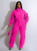 Load image into Gallery viewer, Knitted Long Sleeve Turtleneck Tassel Suit