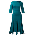Load image into Gallery viewer, Diagonal Collar Fishtail Dress