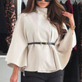 Load image into Gallery viewer, Women's Batwing Sleeve Woolen Cape Coat