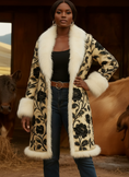 Load image into Gallery viewer, African-American plus-sized model in woolen overcoat