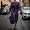 Load image into Gallery viewer, "Plus size woman wearing purple Batwing Dress - Chic Bundle"