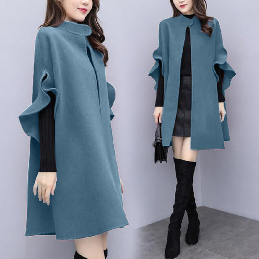 Women's Plus Size Mid-length Woolen Coat
