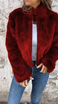 Load image into Gallery viewer, Plush Jacket with Turtleneck Zipper Front