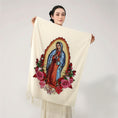 Load image into Gallery viewer, Virgin Mary Printed Cashmere Women's Scarf/Shawl
