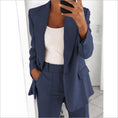 Load image into Gallery viewer, Casual Suit with Slim-fit Pocket Pants/Trousers For Women
