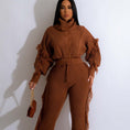 Load image into Gallery viewer, Knitted Long Sleeve Turtleneck Tassel Suit
