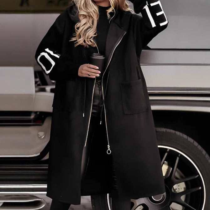 Hooded Windbreaker Trench Coat