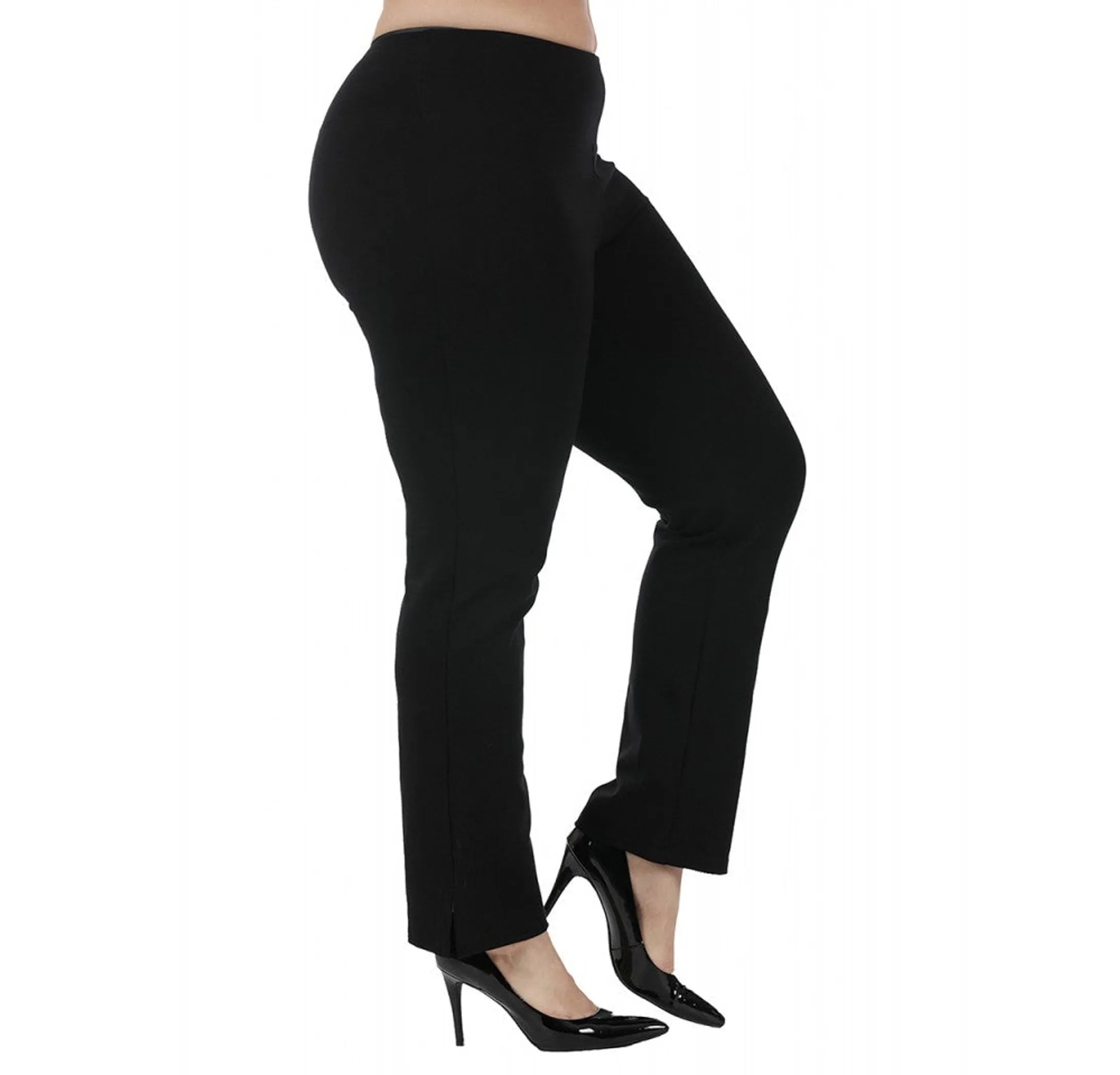 InstantFigure Curvy Straight Leg Pant W/Slit