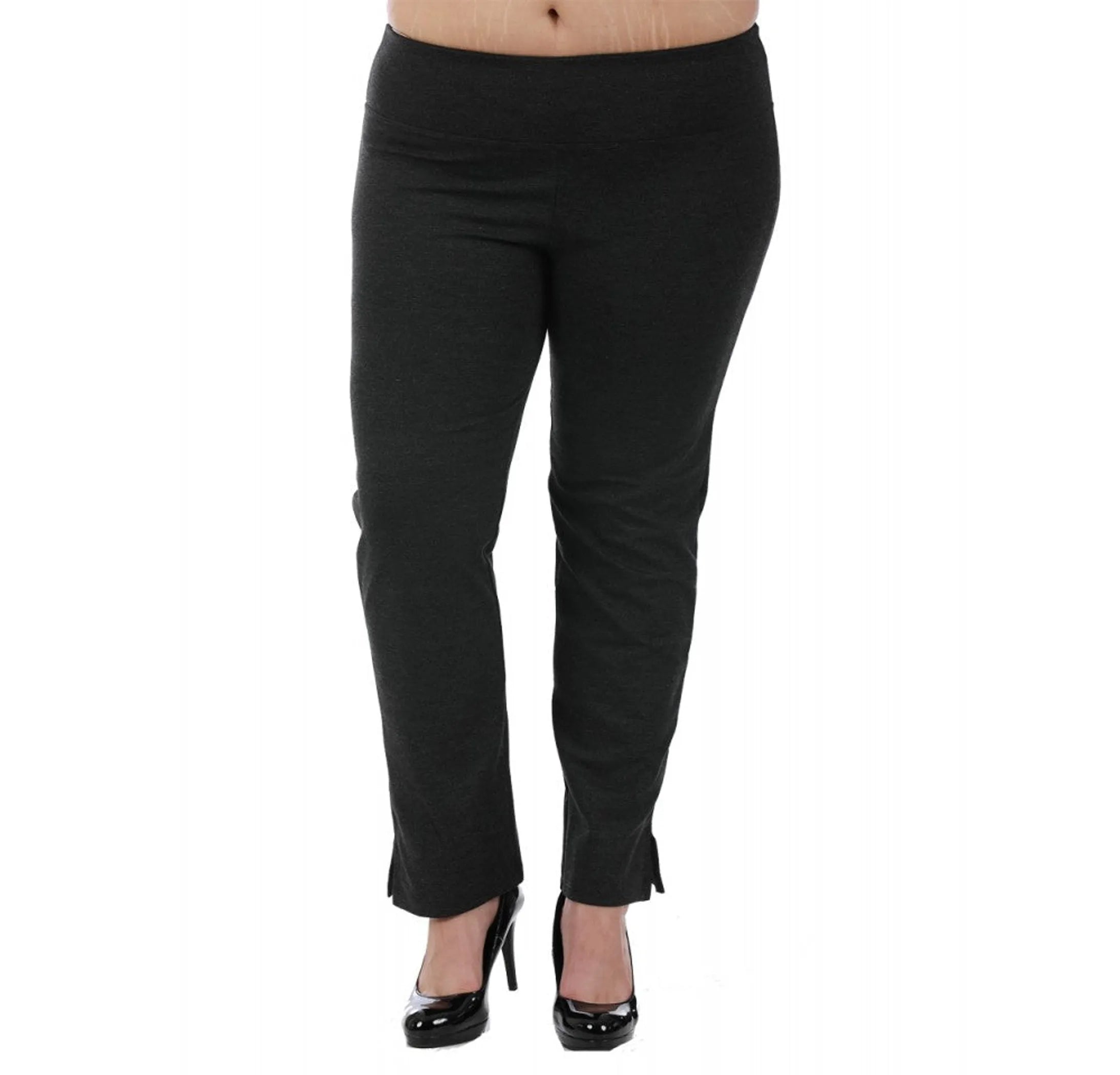 InstantFigure Curvy Straight Leg Pant W/Slit