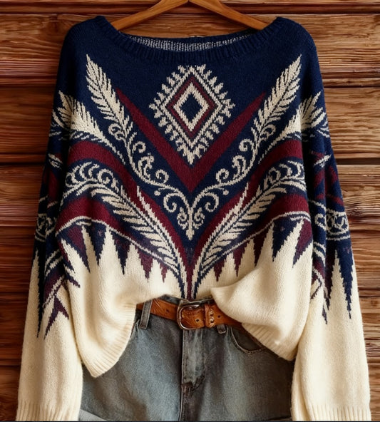 Lady Retro Style Long Sleeve