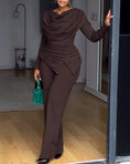 Load image into Gallery viewer, Plus Size Two-Piece Set - Straight Leg Pants & Long Sleeve Top
