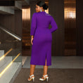 Load image into Gallery viewer, Plus Size V-Neck Long Sleeve Dress - Elegant & Flattering
