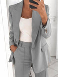 Load image into Gallery viewer, Casual Suit with Slim-fit Pocket Pants/Trousers For Women
