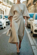 Load image into Gallery viewer, Batwing Sleeve Women's Dress
