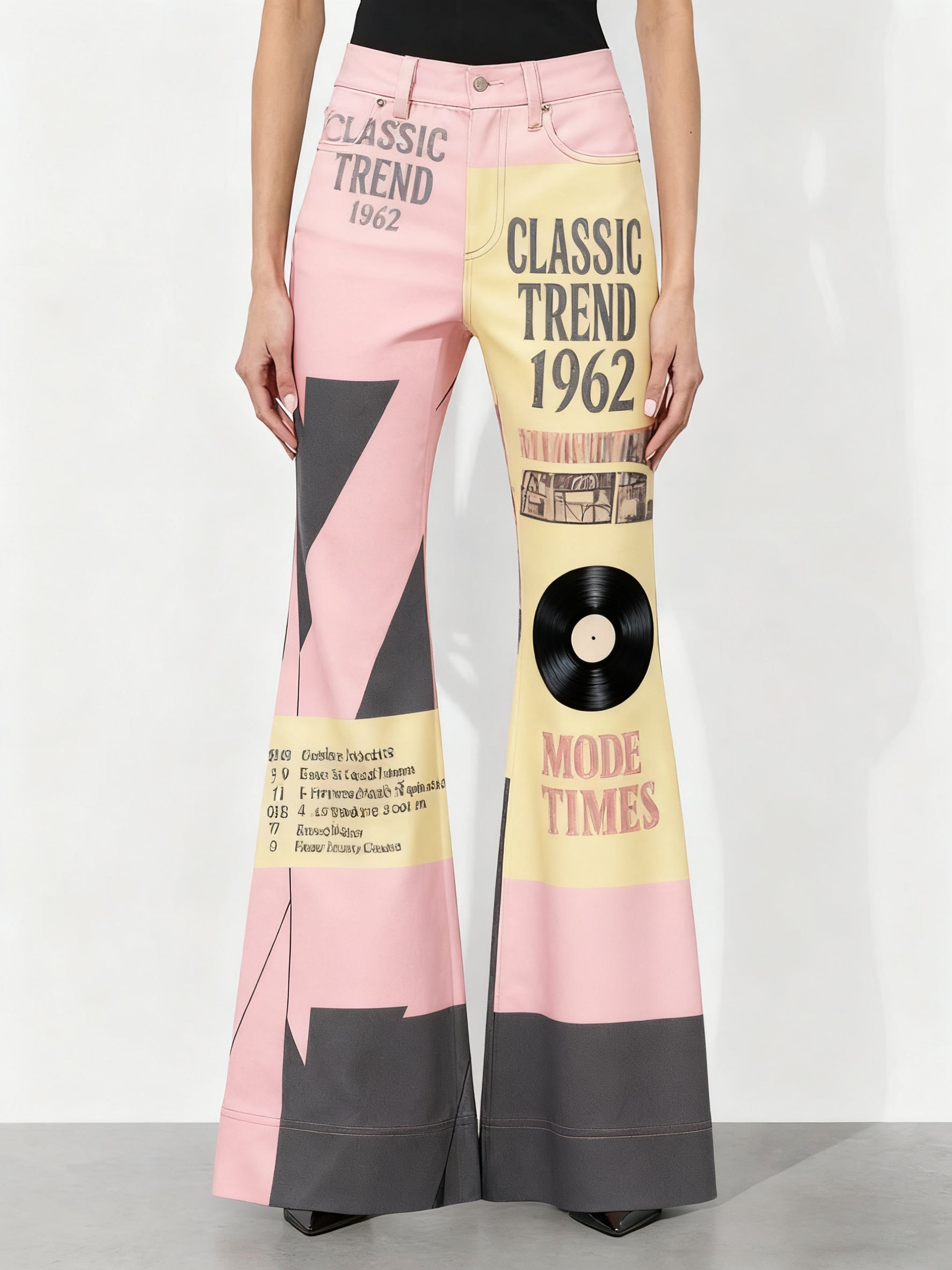 Plus Size Wide-Leg Pants - Colorful Printed Trousers