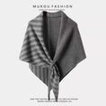 Load image into Gallery viewer, Wool Color-block Striped Shawl
