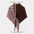 Load image into Gallery viewer, Wool Color-block Striped Shawl
