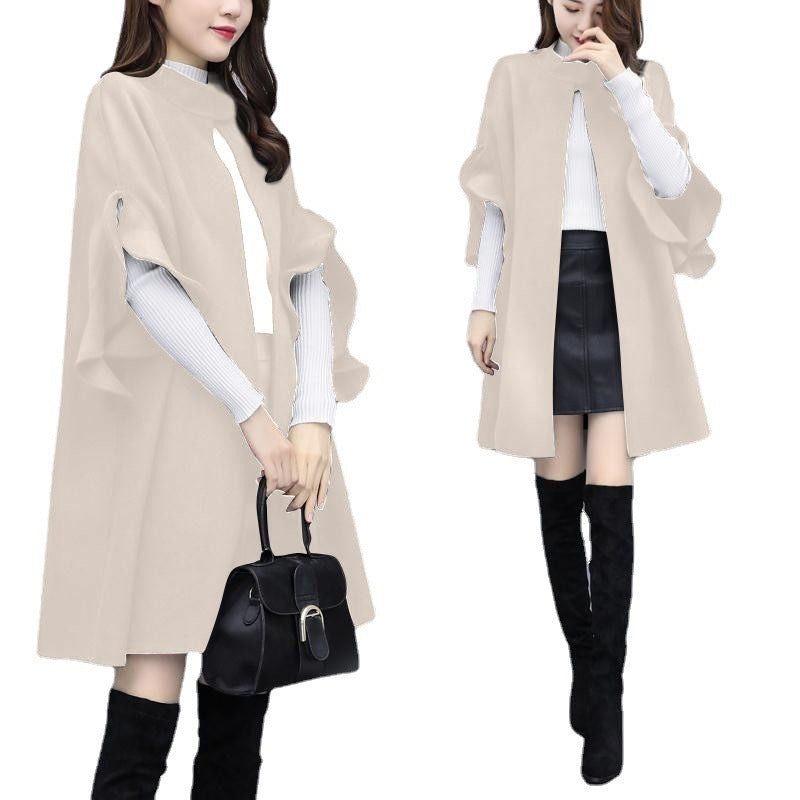 Women's Plus Size Mid-length Woolen Coat