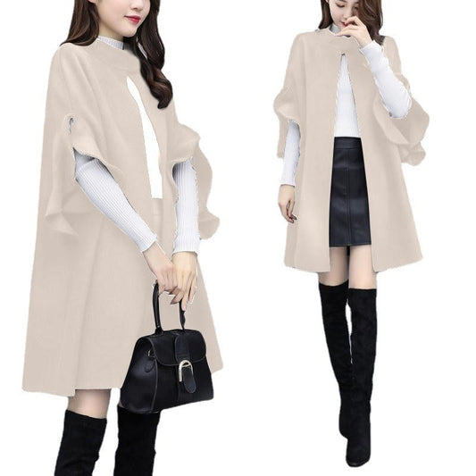 Women's Plus Size Mid-length Woolen Coat