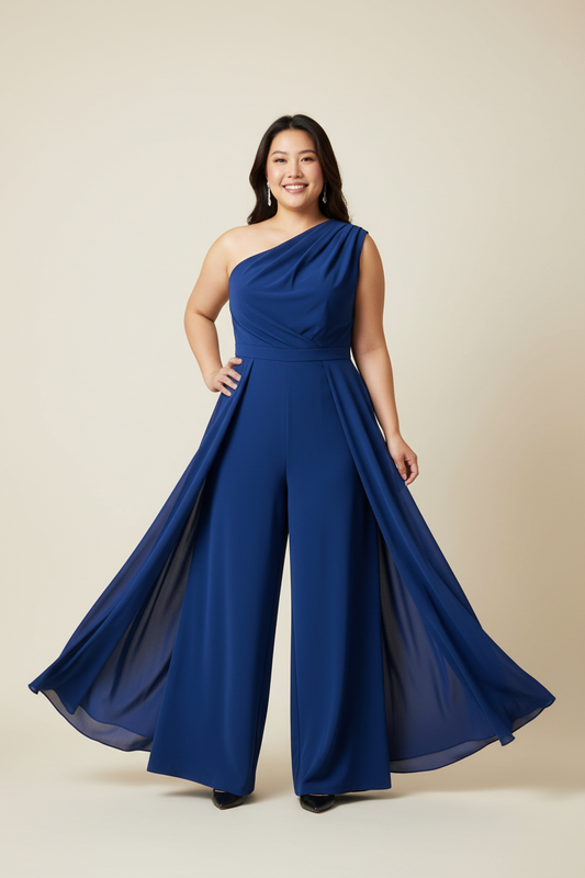 Full Size One-Shoulder Wide Leg Jumpsuit Plus Size