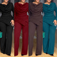Load image into Gallery viewer, Plus Size Two-Piece Set - Straight Leg Pants & Long Sleeve Top
