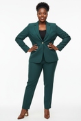 Load image into Gallery viewer, Plus size Black woman wearing Autumn/Winter Pantsuit with Casey Metallic Block Heel Pumps - Business Basics Bundle complete outfit
