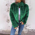 Load image into Gallery viewer, Plush Jacket with Turtleneck Zipper Front
