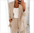 Load image into Gallery viewer, Casual Suit with Slim-fit Pocket Pants/Trousers For Women

