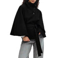 Load image into Gallery viewer, Winter High Neck Batwing Sleeve Coat With Belt
