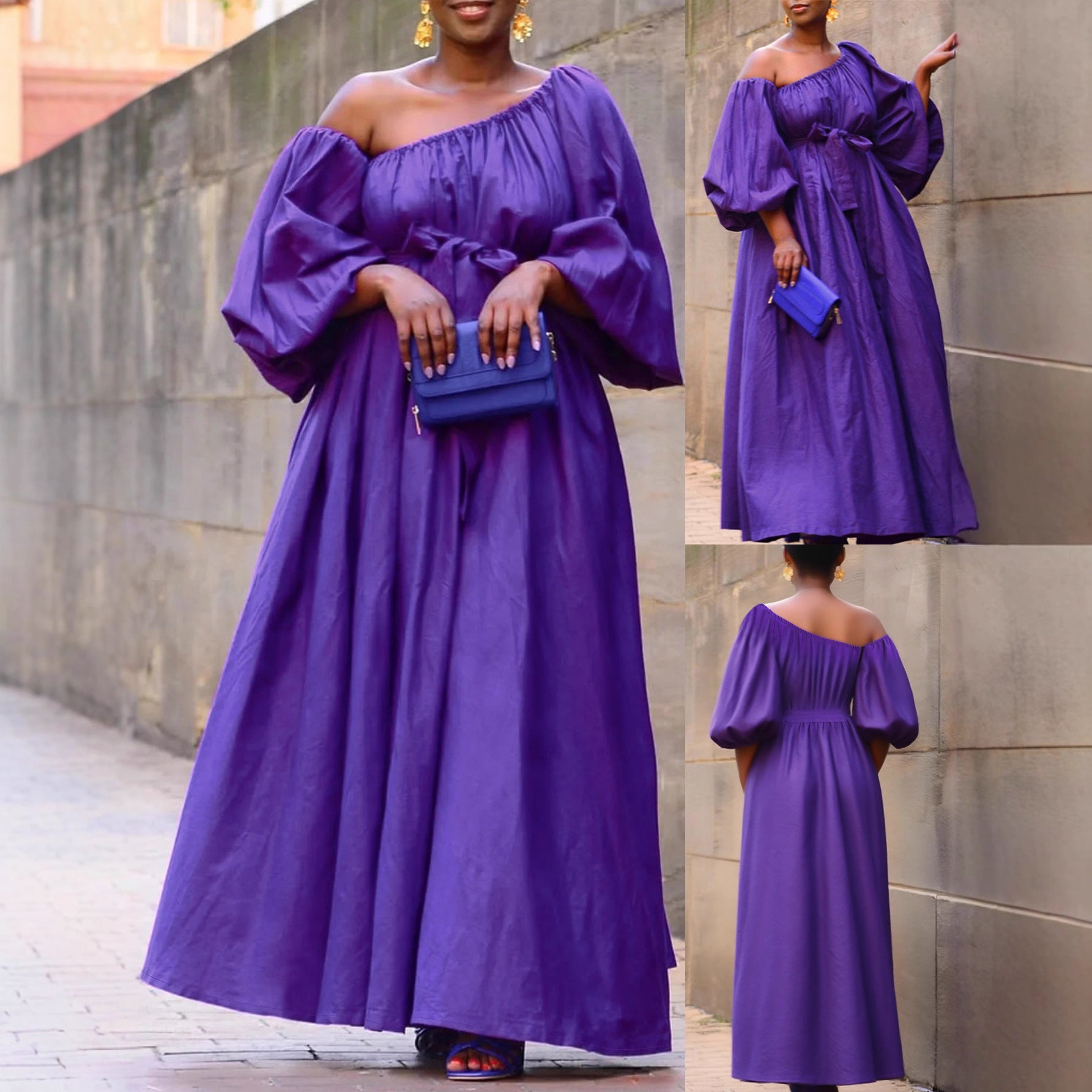 Fashion Solid Color Elegant Plus Size Dress