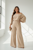 Load image into Gallery viewer, Plus Size One-Shoulder Top and Wide Leg Pants Set

